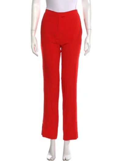 Pre-owned Sandro Straight Leg Pants In Orange