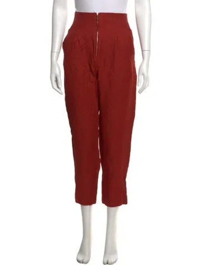 Pre-owned Sandro Straight Leg Pants In Orange