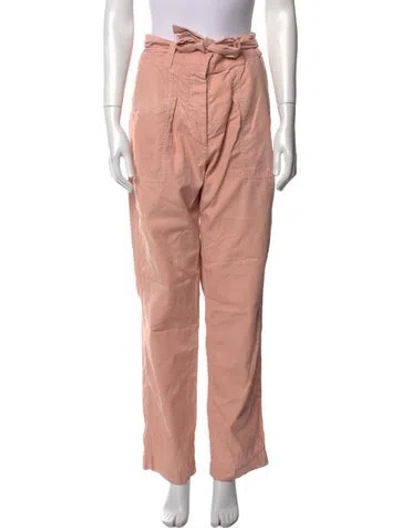 Pre-owned Sandro Straight Leg Pants In Pink