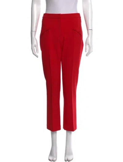 Pre-owned Sandro Straight Leg Pants In Red