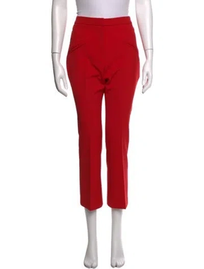 Pre-owned Sandro Straight Leg Pants In Red