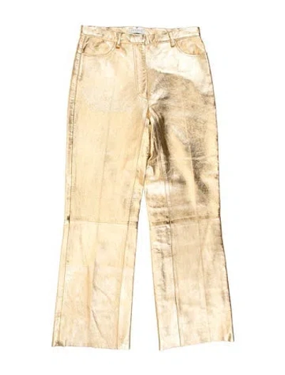 Pre-owned Sandro Straight Leg Pants W/ Tags In Yellow