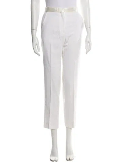Pre-owned Sandro Straight Leg Pants In White