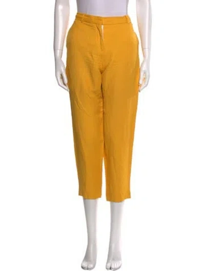 Pre-owned Sandro Straight Leg Pants In Yellow