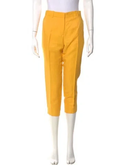 Pre-owned Sandro Straight Leg Pants In Yellow