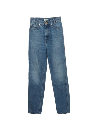 Pre-owned Sandro Straight-fit Jeans In Blue