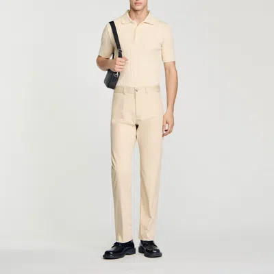 Sandro Straight-leg Chinos In Ficelle
