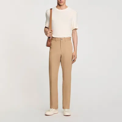 Sandro Straight-leg Chinos In Nut