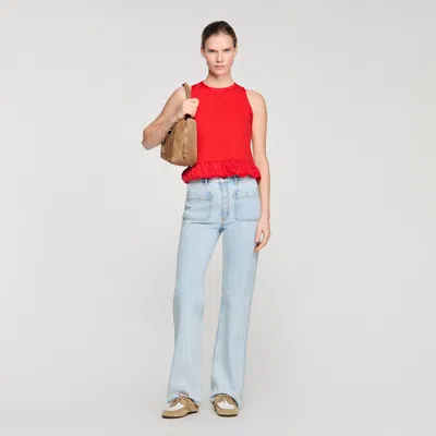 Sandro Straight-leg Jeans In Red