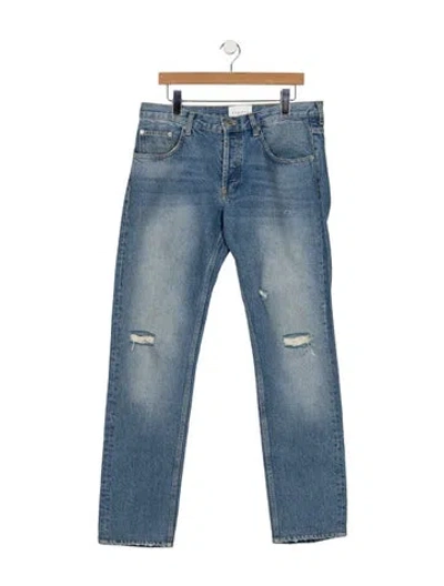 Pre-owned Sandro Straight-leg Jeans In Blue