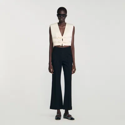 Sandro Straight-leg Trousers In Black
