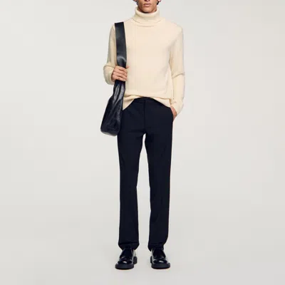 Sandro Straight-leg Trousers In Black