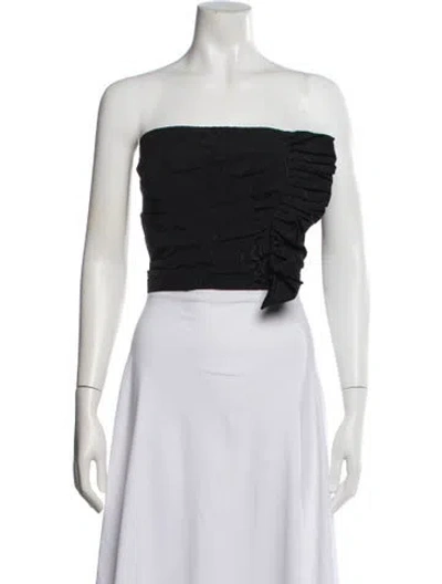 Pre-owned Sandro Strapless Crop Top In Black