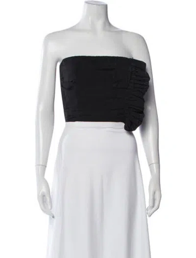 Pre-owned Sandro Strapless Crop Top W/ Tags In Black/white