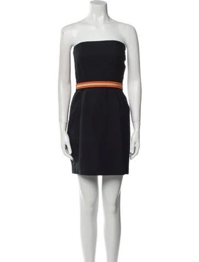 Pre-owned Sandro Strapless Mini Dress In Black