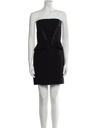 Pre-owned Sandro Strapless Mini Dress In Black