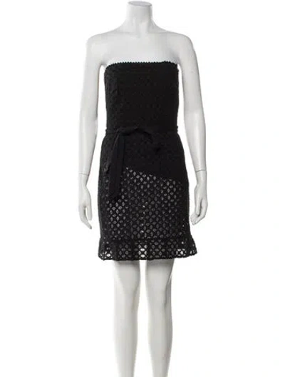 Pre-owned Sandro Strapless Mini Dress In Black