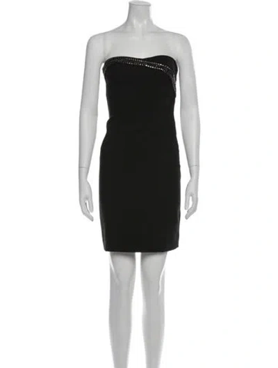 Pre-owned Sandro Strapless Mini Dress In Black