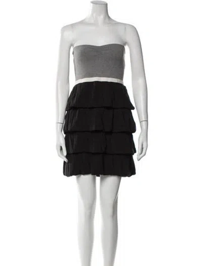 Pre-owned Sandro Strapless Mini Dress In Black