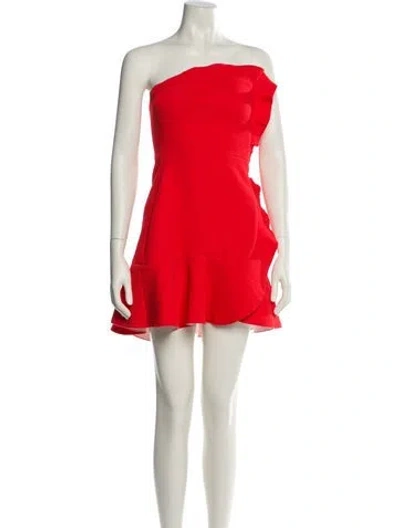 Pre-owned Sandro Strapless Mini Dress In Red
