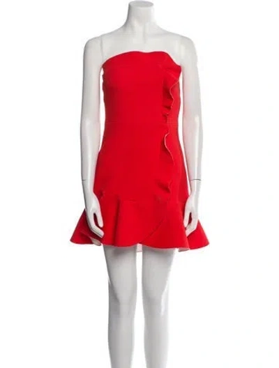 Pre-owned Sandro Strapless Mini Dress In Red