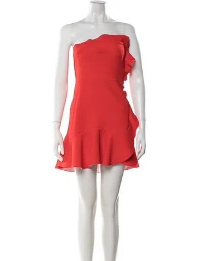 Pre-owned Sandro Strapless Mini Dress In Red