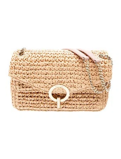Pre-owned Sandro Straw Crossbody Bag In Neutrals/pink