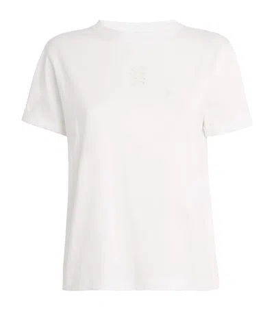 Sandro Stretch-cotton Monogram T-shirt In White