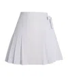 Sandro Stretch-cotton Pleated Mini Skirt In Blue
