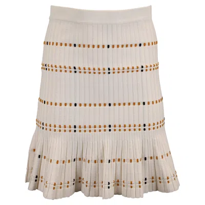 Sandro Stretch Knit Mini Skirt In Cream Cotton In White