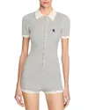Sandro Dhadee Striped Playsuit In Ecru