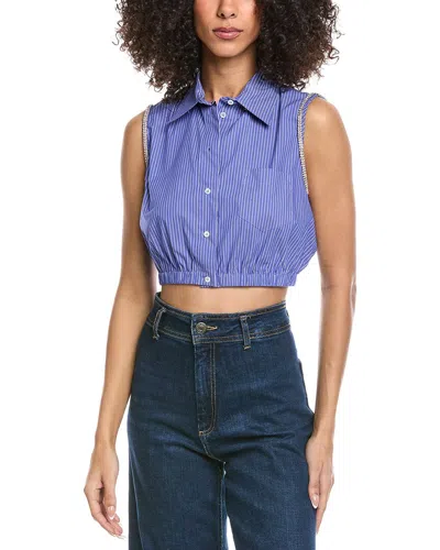 Sandro Stripe Shirt In Blue