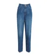 Sandro Wide Leg Striped Jeans In Blue Jean In Blue