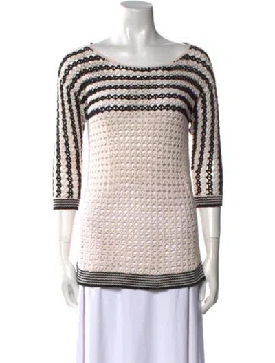Pre-owned Sandro Striped Bateau Neckline Sweater
