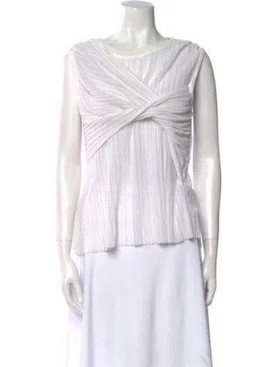 Pre-owned Sandro Striped Bateau Neckline Top In White