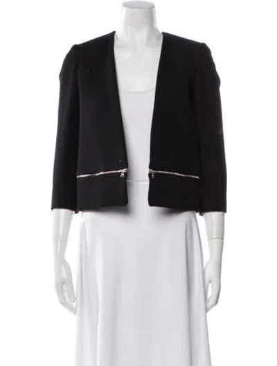 Pre-owned Sandro Striped Blazer In Black