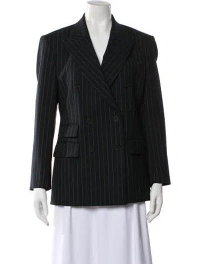 Pre-owned Sandro Striped Blazer In Black