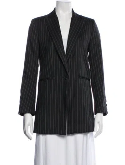 Pre-owned Sandro Striped Blazer In Black