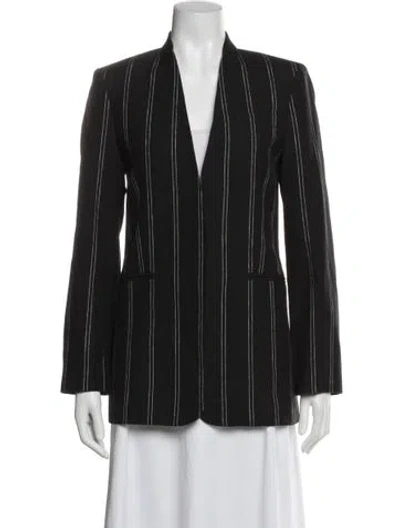 Pre-owned Sandro Striped Blazer In Black