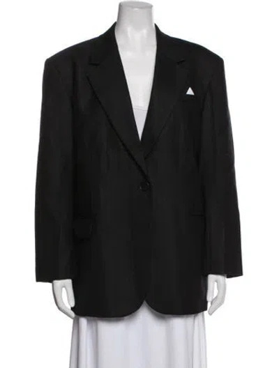 Pre-owned Sandro Striped Blazer In Black