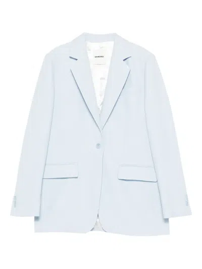Sandro Striped Blazer In Blue