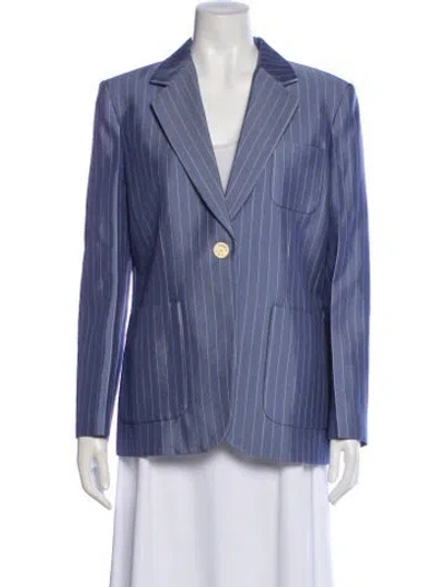 Pre-owned Sandro Striped Blazer In Blue