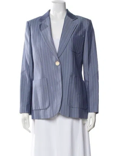 Pre-owned Sandro Striped Blazer In Blue