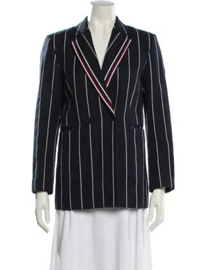 Pre-owned Sandro Striped Blazer In Blue