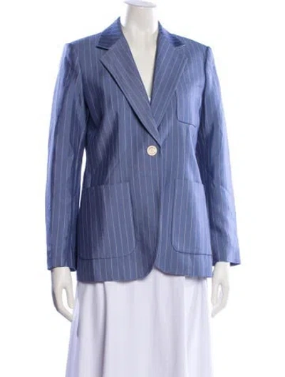 Pre-owned Sandro Striped Blazer In Blue