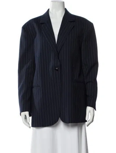 Pre-owned Sandro Striped Blazer In Blue