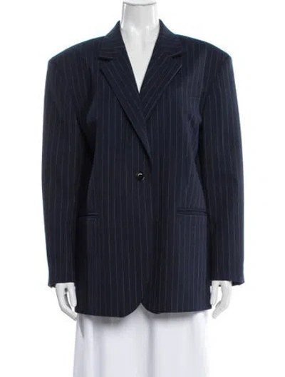 Pre-owned Sandro Striped Blazer In Blue