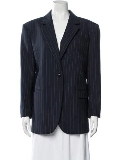 Pre-owned Sandro Striped Blazer In Blue