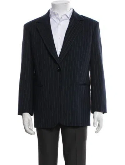 Pre-owned Sandro Striped Blazer In Blue