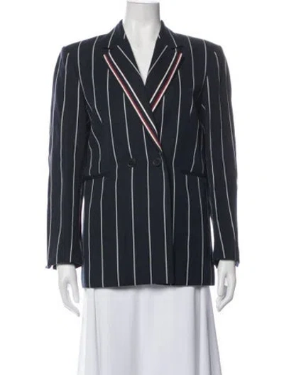 Pre-owned Sandro Striped Blazer In Blue